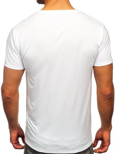 Tee-shirt blanc avec imprimé pour homme Bolf Y70007