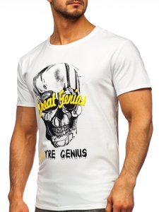 Tee-shirt blanc avec imprimé pour homme Bolf Y70012