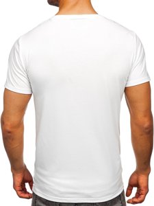 Tee-shirt blanc avec imprimé pour homme Bolf Y70015