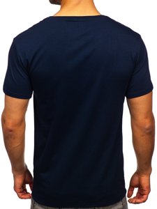 Tee-shirt bleu fonce avec imprimé pour homme Bolf Y70012