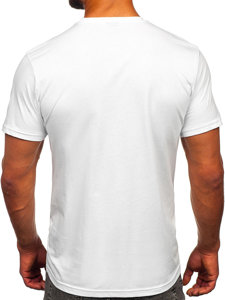 Tee-shirt en coton imprimé pour homme blanc Bolf 143004