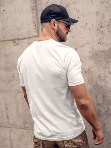 Tee-shirt en coton imprimé pour homme blanc Bolf 143018A