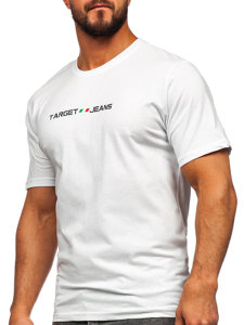 Tee-shirt en coton imprimé pour homme blanc Bolf 14761