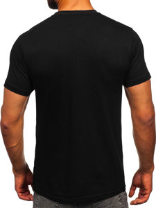 Tee-shirt en coton imprimé pour homme noir Bolf 143001