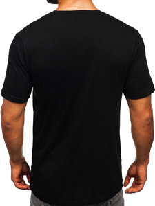 Tee-shirt en coton imprimé pour homme noir Bolf 14749