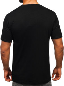 Tee-shirt en coton imprimé pour homme noir Bolf 14782