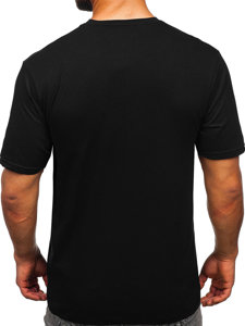 Tee-shirt en coton imprimé pour homme noir Bolf 14791