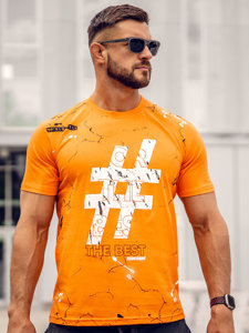 Tee-shirt en coton imprimé pour homme orange Bolf 14728A