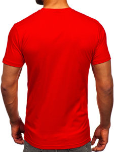 Tee-shirt en coton imprimé pour homme rouge Bolf 143001