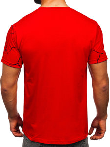 Tee-shirt en coton imprimé pour homme rouge Bolf 14717