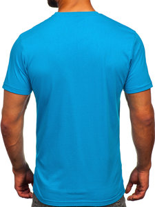 Tee-shirt en coton imprimé pour homme turquoise Bolf 143005