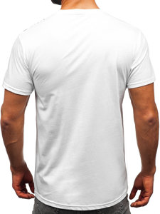 Tee-shirt en coton pour homme blanc Bolf 14722