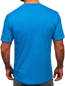 Tee-shirt en coton pour homme bleu clair Bolf 14731