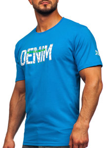 Tee-shirt en coton pour homme bleu clair Bolf 14746