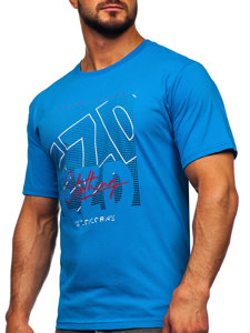 Tee-shirt en coton pour homme bleu clair Bolf 14748