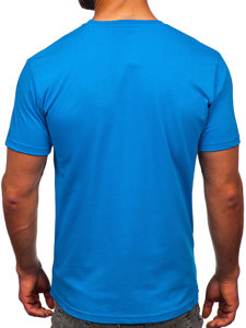 Tee-shirt en coton pour homme bleu clair Bolf 14752