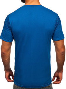 Tee-shirt en coton pour homme bleu foncé Bolf 14710