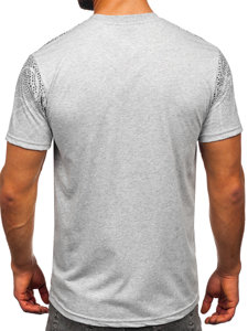 Tee-shirt en coton pour homme gris Bolf 14710