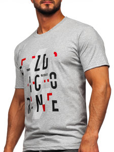 Tee-shirt en coton pour homme gris Bolf 14752