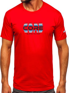 Tee-shirt en coton pour homme rouge Bolf 14731