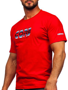 Tee-shirt en coton pour homme rouge Bolf 14731