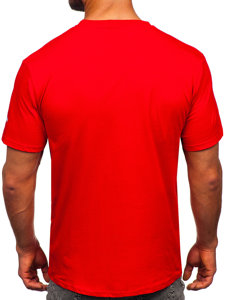 Tee-shirt en coton pour homme rouge Bolf 14731