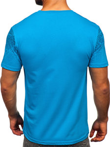 Tee-shirt en coton pour homme turquoise Bolf 14710