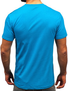 Tee-shirt en coton pour homme turquoise Bolf 14722