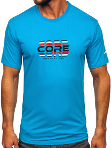 Tee-shirt en coton pour homme turquoise Bolf 14731