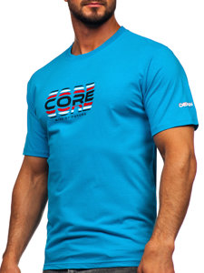 Tee-shirt en coton pour homme turquoise Bolf 14731