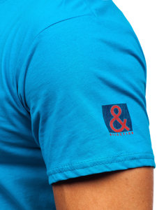 Tee-shirt en coton pour homme turquoise Bolf 14736