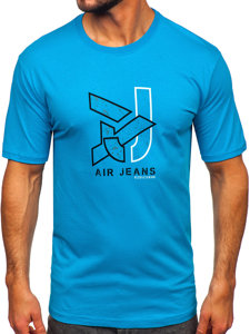 Tee-shirt en coton pour homme turquoise Bolf 14769