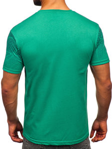 Tee-shirt en coton pour homme vert Bolf 14710