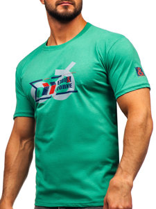 Tee-shirt en coton pour homme vert Bolf 14736