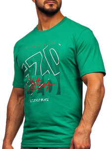 Tee-shirt en coton pour homme vert Bolf 14748