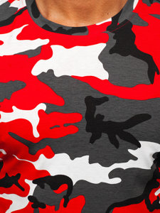 Tee-shirt imprimé camo pour homme rouge Bolf 8T233