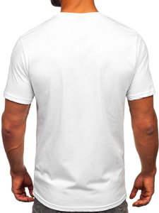 Tee-shirt imprimé en coton pour homme blanc Bolf 143024