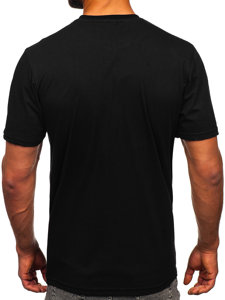 Tee-shirt imprimé en coton pour homme noir Bolf 143021