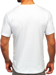 Tee-shirt imprimé pour homme blanc Bolf 14496