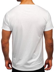 Tee-shirt imprimé pour homme blanc Bolf KS2552