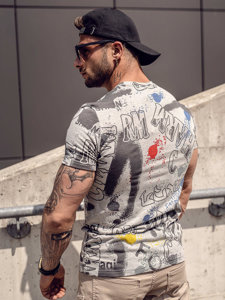 Tee-shirt imprimé pour homme gris Bolf 8T967