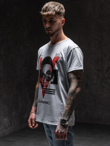 Tee-shirt imprimé pour homme gris Bolf KS2552