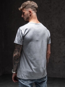 Tee-shirt imprimé pour homme gris Bolf KS2552