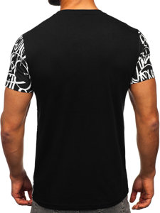 Tee-shirt imprimé pour homme noir Bolf 8T953