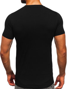 Tee-shirt imprimé pour homme noir Bolf HM918