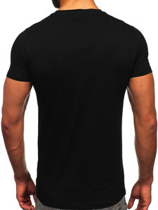 Tee-shirt imprimé pour homme noir Bolf HS7225