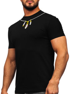 Tee-shirt imprimé pour homme noir Bolf MT3051