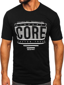 Tee-shirt imprimé pour homme noir Bolf SS11071