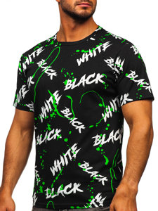 Tee-shirt imprimé pour homme noir-vert Bolf 14939