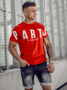 Tee-shirt imprimé pour homme rouge Bolf 1180A